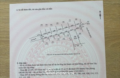 MẢNH ĐẤT VÀNG GIÁ F0 TẠI SƠN ĐÔNG, SƠN TÂY, HÀ NỘI. 100m2 full thổ, mặt tiền 6,8m